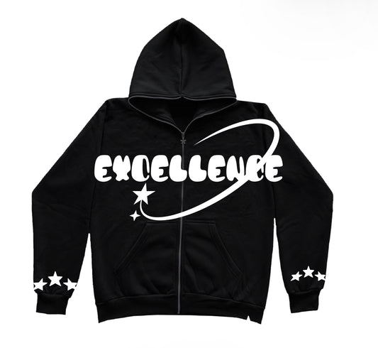 Excellence Zip up hoodie ( Puffer print)